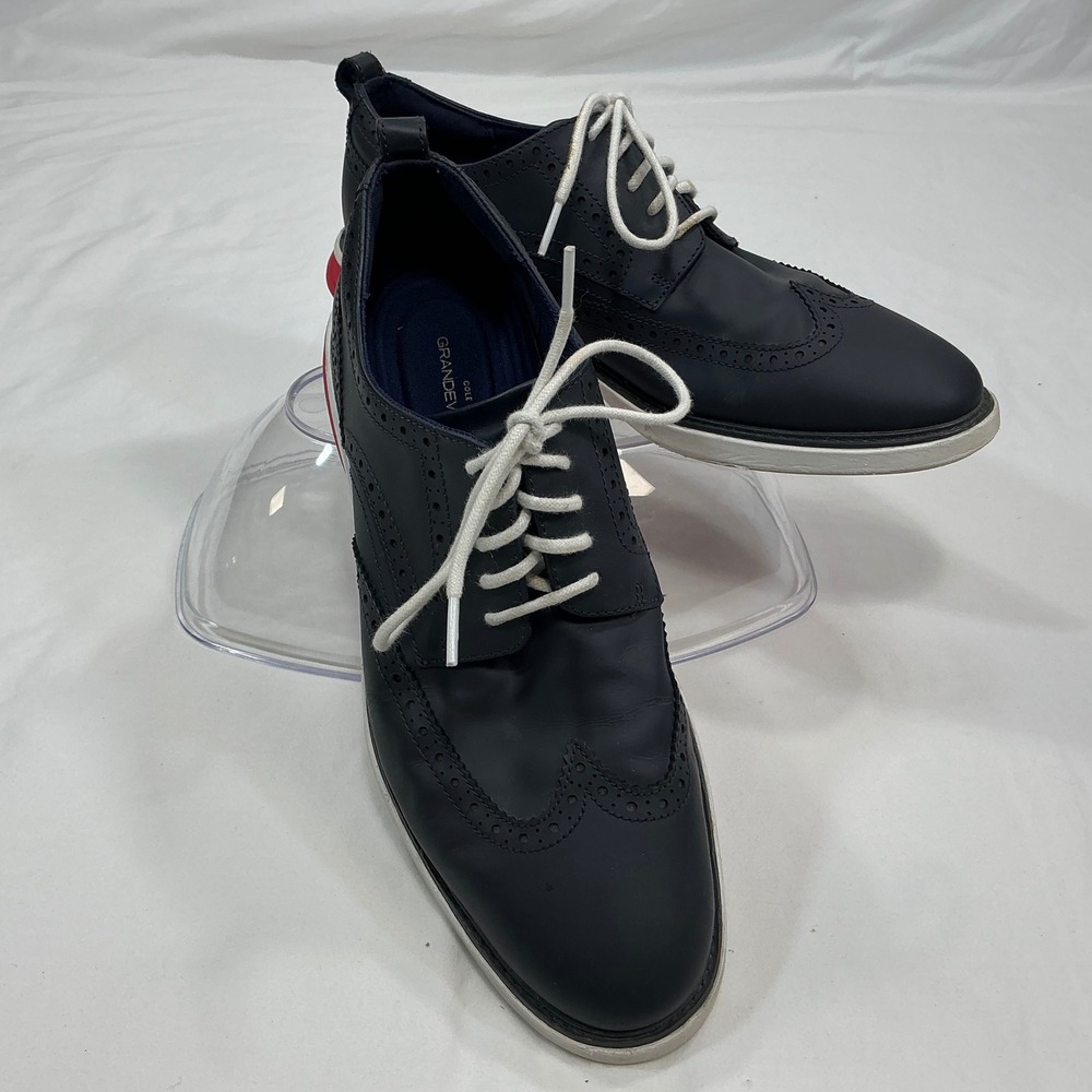 Cole Haan GrandEvolution Mens 10.5 M Navy Leather Wingtip Oxford Shoes C26318